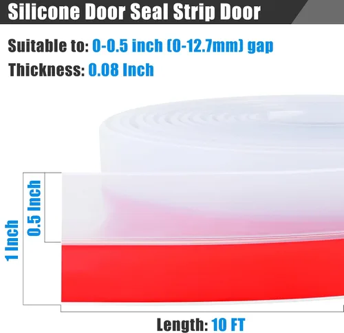 Miniatura 2 de Cinta de sellado contra corrientes de aire para puertas y ventanas de 1 pulgada x 10 pies, burlete de silicona extra grueso de 2mm, tira de sellado