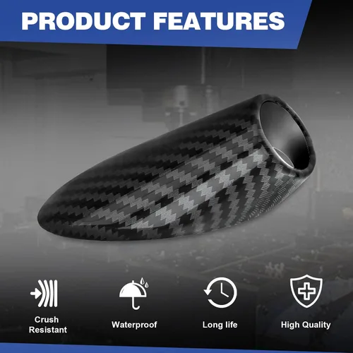 Miniatura 4 de Funda de Montaje de Antena AM FM Compatible con 2011 2012 2013 2014 2015 2016 2017 2018 Dodge RAM 1500 2500 3500 Accesorios Color Fibra de Carbono