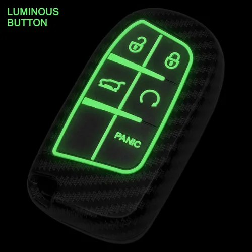 Miniatura 2 de Funda inteligente para llavero compatible con Chrysler 200 300 Dodge Challenger Charger Dart para Jeep Cherokee Compass Grand Cherokee SRT Hellcat