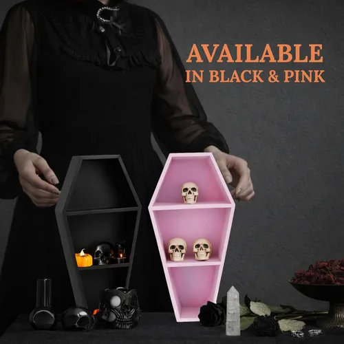 Miniatura 6 de MANNY'S MYSTERIOUS ODDITIES Estante y caja de regalo de ataúd con juego de accesorios espeluznantes, pequeña y bonita caja gótica de Halloween de 14