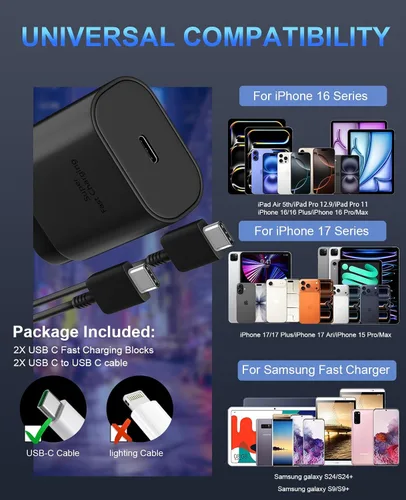 Miniatura 6 de Cargador USB C de 30 W para iPhone 15/15 Pro Max/15 Pro/15 Plus/Samsung Galaxy S23 Ultra/S23/S23+/S22/S22 Ultra/S22+/S22+/S21 Ultra/S20 Ultra/Note