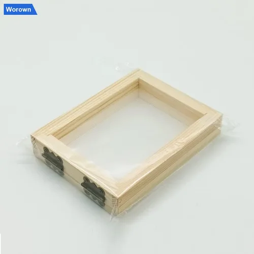Miniatura 3 de Worown - Pantallas de fabricación de papel A7, molde pequeño de madera para hacer papel y cubierta, (4 x 5 pulgadas) marcos de fabricación de papel