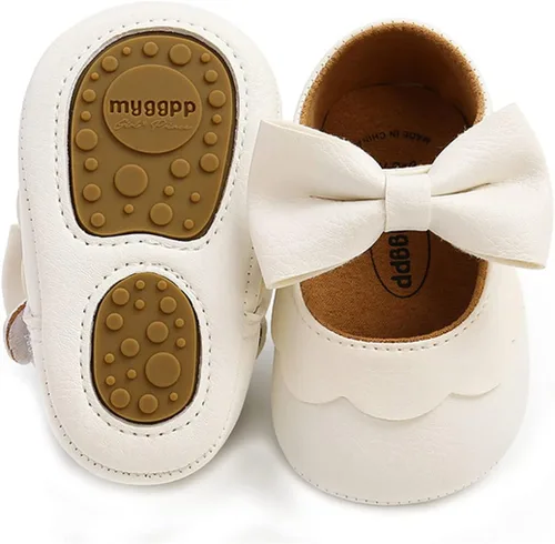 Timatego Zapatos planos Mary Jane para bebé, suela suave, antideslizantes, para bebés, primeros pasos, boda, vestido de princesa, zapatos de cuna