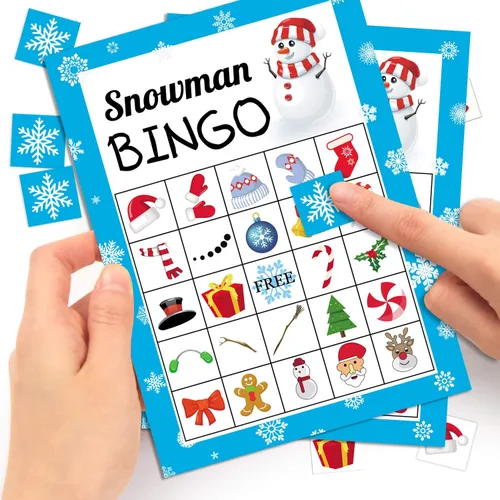 Miniatura 3 de Joy Bang Juego de Bingo de Navidad para Niños y Adultos - Juego de Bingo de Muñeco de Nieve Juegos de Actividades de Manualidades Navideñas