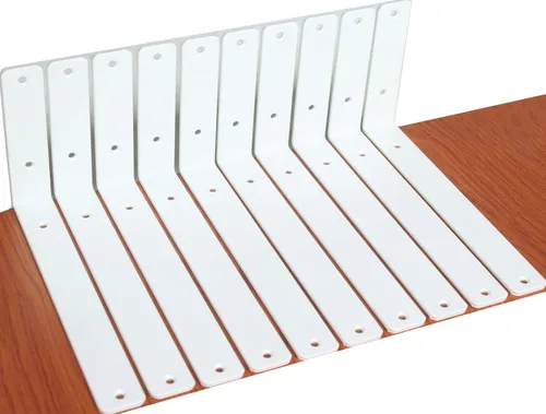 Miniatura 83 de Paquete de 12 soportes de estante en L de 8 pulgadas de largo x 6 pulgadas de alto x 1.5 pulgadas de ancho, 5 mm de grosor, soporte de estante en L