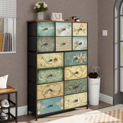 Miniatura 6 de Tohomeor Cómoda con Cajones para Dormitorio Cómoda de Cajones de Tela para Closet, Guardería, Entrada, Perchero de Pie, Soporte de TV para Sala