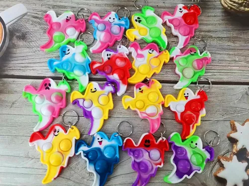 Miniatura 2 de Paquete de 100 mini juguetes para ansiedad de fantasmas de Halloween a granel para niños, recuerdos de fiesta y regalos para estudiantes en el aula