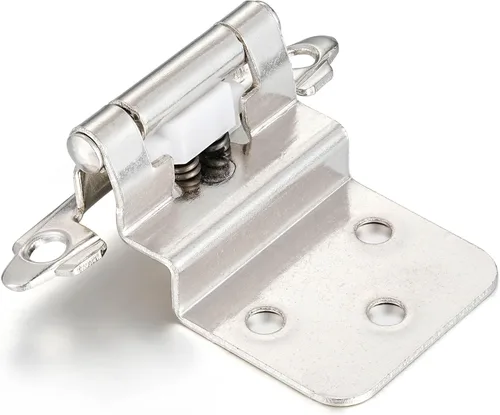 Miniatura 7 de 4 Pack (2 Pares) Bisagras de cierre automático de latón antiguo para puerta de gabinete de cocina, 1/2" de superposición (variable) Bisagras