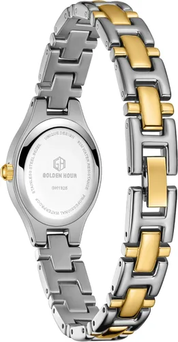 Miniatura 4 de GOLDEN HOUR Reloj de pulsera ovalado vintage de tono dorado para mujer