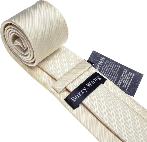Miniatura 380 de Barry.Wang Juego de corbatas para hombre, corbata de seda a rayas, tejido a cuadros, gemelos formales, negocios, boda