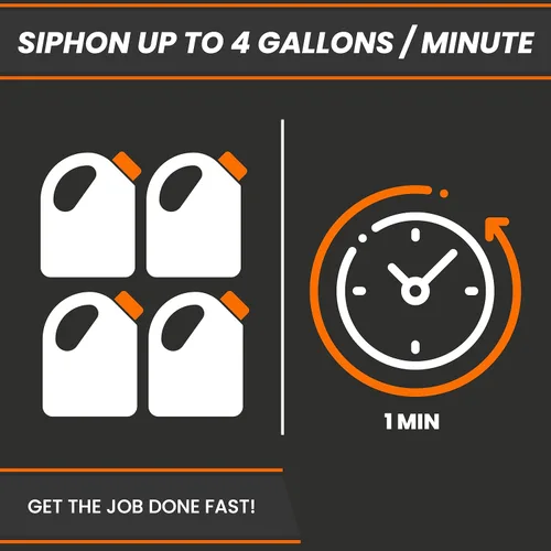 Miniatura 9 de Sifón Pro XL - El sifón más grande para agua - Gas - Diesel - VER EL VIDEO - es una bomba o un sifón - Haga el trabajo rápido 8 pies y broche