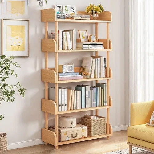 Miniatura 13 de Estantería de 4 niveles, estantería estándar para el hogar, moderna estantería de madera con estantes rectangulares para dormitorio, oficina, Blanco