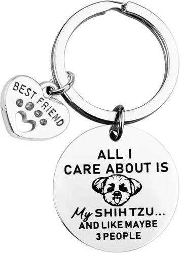Lywjyb Birdgot perro propietario regalo Shih Tzu perro perro llavero perro mamá regalo Shih Tzu joyería para los amantes del perro mascota regalo