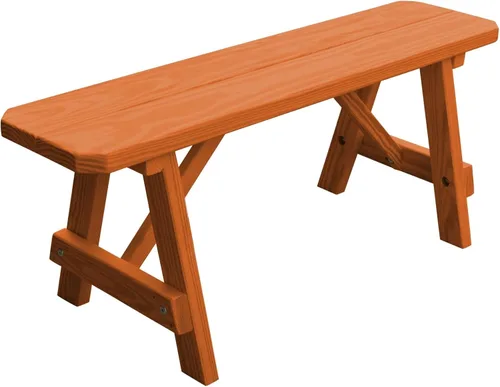Miniatura 20 de Furniture Barn USA Banco tradicional de pino tratado a presión de 2 pies, tinte de cedro