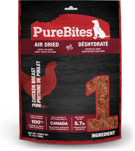 PureBites Golosinas de pollo para perros, 1 ingrediente, fabricadas en Canadá, 21.1 onzas
