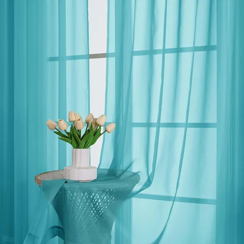 Miniatura 200 de OVZME Cortinas traslúcidas, ligeras, suaves, para estudio, sala de estar y dormitorio, juego de 2 paneles, 42 pulgadas de ancho x 84 pulgadas