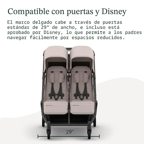 Miniatura 5 de UPPAbaby Minu Duo - Cochecito doble lado a lado, ligero y diseño compacto para viajes, fácil de plegar, desde el nacimiento hasta el niño pequeño
