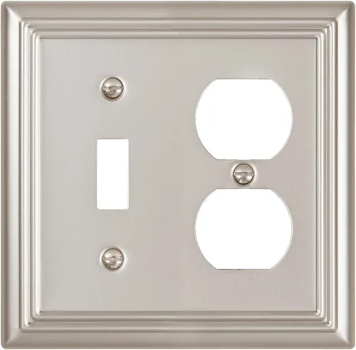 Miniatura 37 de Paquete de 1 Placa de Pared Combinada Toggle/Decorativa, Cubierta de Placa de Pared de Metal para Interruptor de Luz, Receptáculo, Interruptor