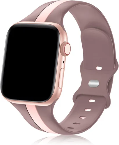 Miniatura 18 de Seizehe - Banda deportiva de diseño compatible con Apple Watch de 38/40/41/42/44/45/46/49 mm, unisex, correa de silicona suave para Apple Watch