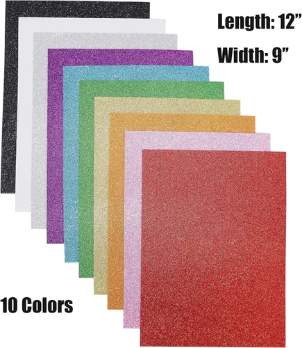 Miniatura 2 de OISAKLD Paquete de 10 hojas de espuma EVA con purpurina de 9x12 pulgadas, espuma EVA para manualidades de bricolaje, hojas de espuma EVA para Espuma