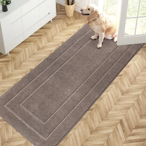 Miniatura 37 de PURRUGS Tapete para puerta que atrapa la suciedad, 20 x 31.5 pulgadas, antideslizante, lavable a máquina, tapete de entrada para perro, tapete