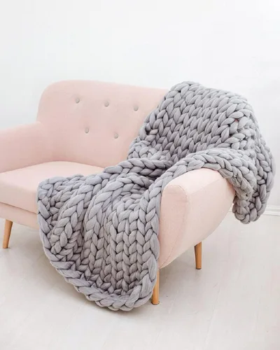 Miniatura 22 de Manta bohemia de punto grueso, tamaño matrimonial, color beige, hecha a mano para decoración de cama, manta de ganchillo, regalo para cumpleaños