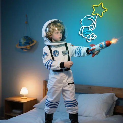 Miniatura 6 de Letrero de neón de estrella de astronauta, luz LED de neón para decoración de pared, regulable, astronauta sosteniendo estrellas, luces