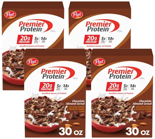 Miniatura 13 de Post Premier Protein Cereal de almendras de chocolate, cereal de desayuno rico en proteínas o aperitivo hecho con almendras reales, 30 onzas – 1