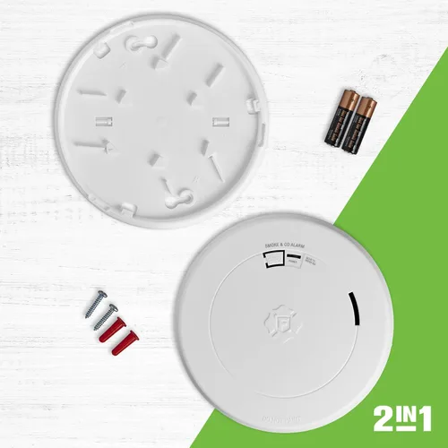 Miniatura 3 de First Alert Alarma Combinada de Humo y Monóxido de Carbono, Detector Operado por Batería con Diseño de Perfil Delgado, SMCO200, Paquete de 1