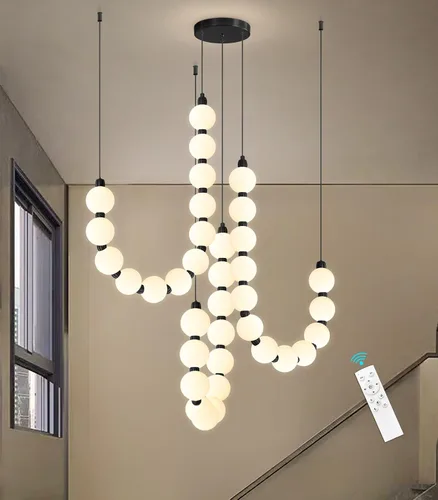 Miniatura 15 de Candelabros modernos LED regulables, bolas de acrílico, iluminación colgante de techo para sala de estar, comedor, dormitorio, luces colgantes