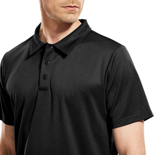 Miniatura 2 de Haimont Polo de golf para hombre, manga larga, ligera, de secado rápido, con cuello de poliéster, absorbe la humedad, ajuste regular