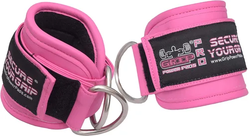 Miniatura 14 de Correas de tobillo para máquinas de cable con doble anillo en D, puños de neopreno premium ajustables para mejorar piernas, abdominales y glúteos