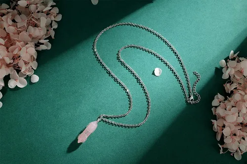 Miniatura 2 de MAIBAOTA Collar de piedra de cristal curativo, collar con colgante de cristales de lágrima envueltos en alambre, collar con dije de cuarzo Reiki