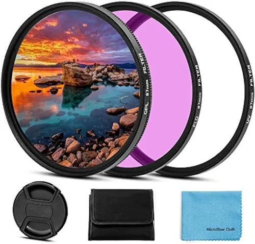 Miniatura 7 de Kit de filtro universal UV CPL FLD de 2.165 in Filtro de protección UV Filtro polarizador circular Filtro fluorescente con tapa de lente Reemplazo