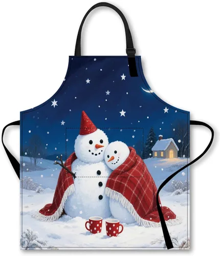 Miniatura 15 de Nuxovilar Delantales para mujer con bolsillos, 26.77 x 30.7 pulgadas, ideal para cocinar, hornear, reuniones de Navidad