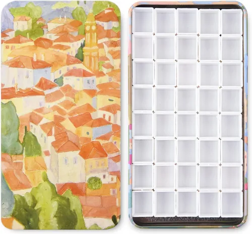 Miniatura 16 de Caja de lámina de viaje para paleta de acuarelas con 40 recipientes vacíos con tira de imán Margarita