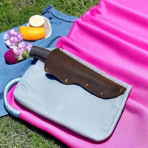 Miniatura 7 de Mora - Funda para cuchillo, funda de cuchillo de cuero marrón para cinturón con lazo de transporte vertical para cinturón, funda gruesa