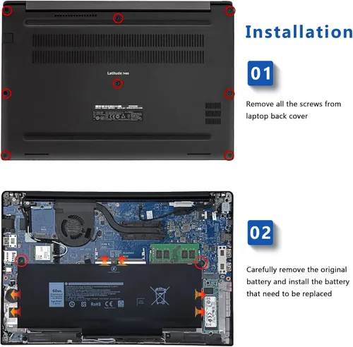Miniatura 6 de F3YGT - Batería de repuesto para Dell Latitude 14 7000 7480 7490/13 7000 7380 7390 P29S002/12 7000 7280 7290 Series 0DM3WC DM3WC DM6WC 2X39G KG7 VF