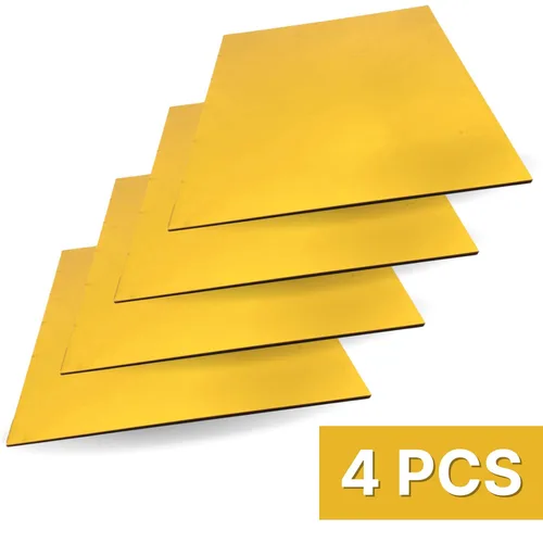 Miniatura 2 de 4 hojas acrílicas doradas espejadas – Hojas de espejo dorado de 12 x 12 pulgadas, hoja de acrílico fundido de 1/8 para borde pulido con láser