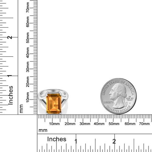 Miniatura 78 de Gem Stone King Anillo de compromiso solitario con piedra preciosa de corte esmeralda de 0.551 x 0.394 in para mujer, plata de ley 925, anillo