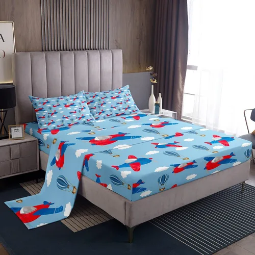 Miniatura 11 de Erosebridal Juego de sábanas y fundas de almohada para niños, diseño de camión de bomberos, color rojo, brillante, para maquinaria, camiones