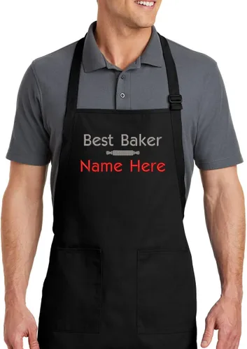 Miniatura 6 de Delantal de cocina bordado personalizado con nombre personalizado, un gran regalo para adultos, calidad premium
