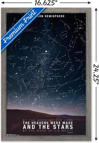 Miniatura 3 de Póster de pared de The Stars, 22.4 pulgadas de largo x 14.7 pulgadas de ancho, versión enmarcada de madera de granero