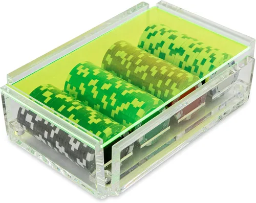 Miniatura 12 de La Ficha - Juego de fichas de póquer, 100 fichas resistentes y resistentes, incluye 4 fichas de color para jugar, caja de acrílico hecha a mano