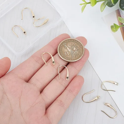 Miniatura 3 de Beebeecraft 10 piezas/caja - Ganchos para pendientes chapados en oro de 18 quilates con circonita cúbica, ganchos franceses con circón en rhinestone