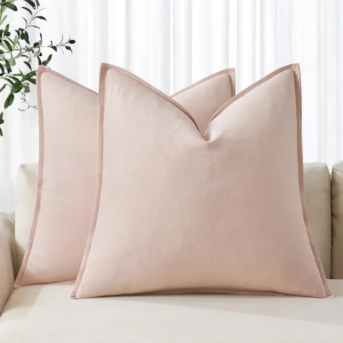 Miniatura 39 de MIULEE - Juego de 2 fundas de almohada decorativas de lino, estilo bohemio, rústico, neutral, para sofá, cama, 16 x 16 pulgadas, color marrón