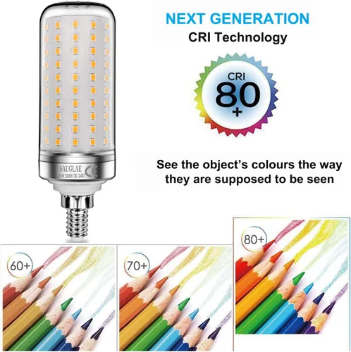 Miniatura 4 de Bombillas LED de 26 W, equivalente a bombillas incandescentes de 200 W, 3000 lm, 3000 K blanco cálido, tornillo Edison pequeño E12, paquete de 3