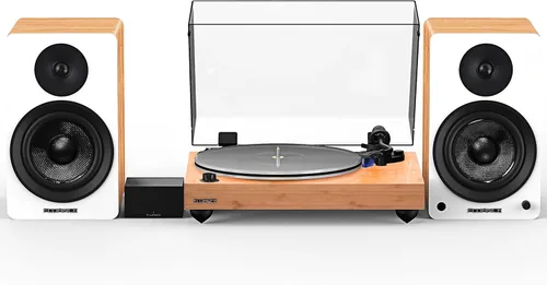 Fluance Reference RT85 Tocadiscos de vinilo de alta fidelidad con preamplificador de fono PA10 y altavoces Ai61 de 6,5 pulgadas, cartucho azul