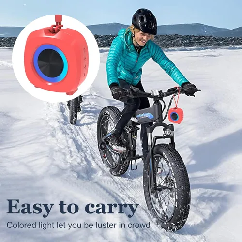 Miniatura 7 de PEICHENG - Bocina pequeña portátil Bluetooth inalámbrica impermeable IPX5 para ducha, sonido estéreo fuerte con graves profundos, emparejamiento Rojo