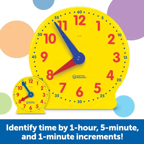 Miniatura 4 de Learning Resources Kit de reloj para el aula, imprescindible para preescolar, actividad de enseñanza, sobre tarjetas de tiempo flash, juguetes